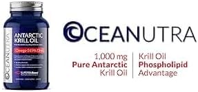 100% Pure Organic Krill Oil 1000mg, 180-Day Supply, Omega 3, Highest Concentration 56% Phospholipids, Wild Caught, Sustainable Antarctic SuperbaBoost, Astaxanthin,Omega xl,Heart, Skin Care,No Fish Oil