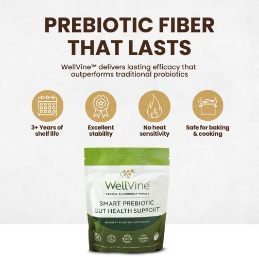 Premium Smart Prebiotic Gut Health Supplement Powder for Men & Women | Digestive Support & Gut Health With 100% Upcycled Chardonnay Grapes | Plant-Based, Gluten and Allergen-Free | 4.75Oz