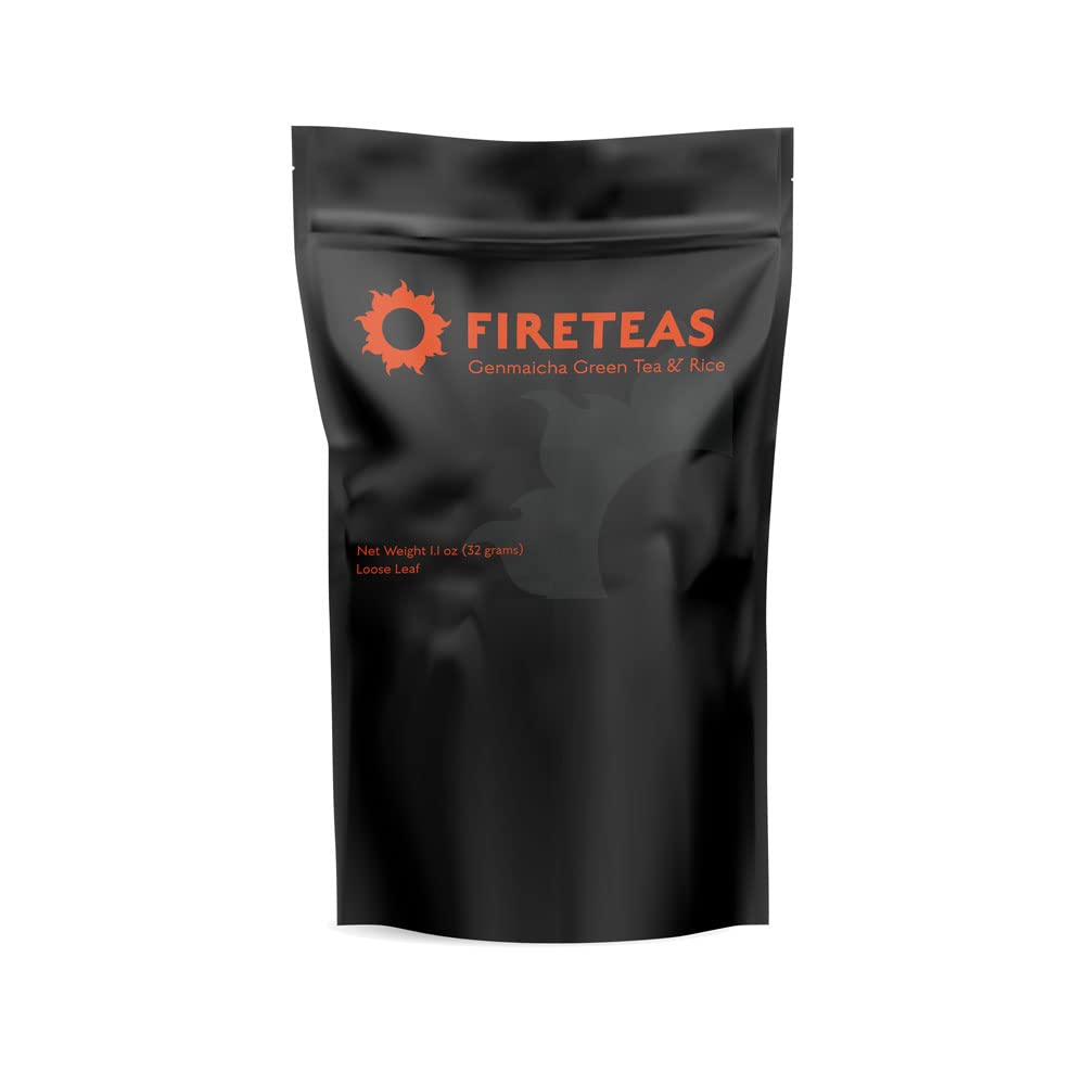 FIRE TEAS Genmaicha Green Tea - Loose Leaf Tea -