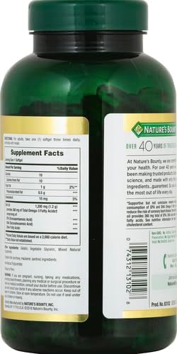 Nature's Bounty Fish Oil Omega 3 Supplements - Supports Heart Health, 1200 Mg Fish Oil, Omega-3, 200 Softgels (Pack of 3)