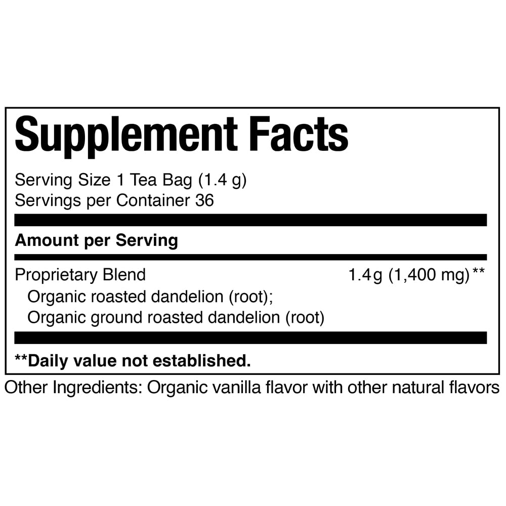 The Republic of Tea — Organic Dandelion SuperHerb Tea Tin, 36 Herbal Tea Bags, Naturally Caffeine-Free (Pack of 2)