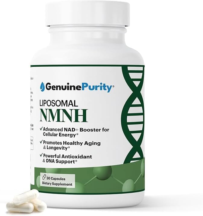 NMNH NAD Supplement - 250mg, 30 Count Liposomal NAD+ Supplement for Cellular Health & Energy - GMP Certified Advanced Reduced Form of NMN for Superior Stability & Absorption