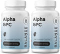 Alpha GPC Choline Supplement 600mg, 120 Veg Capsules - Advanced Memory Formula, Nootropic Brain Support (Pack of 2)