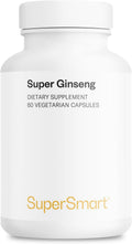 Supersmart - Ginseng 30% 2000mg per Day (High Strength) - Radix Panax Ginseng Supplement - Ginseng CA Meyer 30% Ginsenosides | Non-GMO & Gluten Free - 60 Vegetarian Capsules