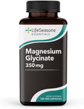 LifeSeasons Magnesium Glycinate 350 mg – Highly Absorbable Magnesium Supplement for Sleep Support, Calm Mood & Muscle Relaxation – Vegan, Gluten‑Free, 120 Vegetarian Capsules