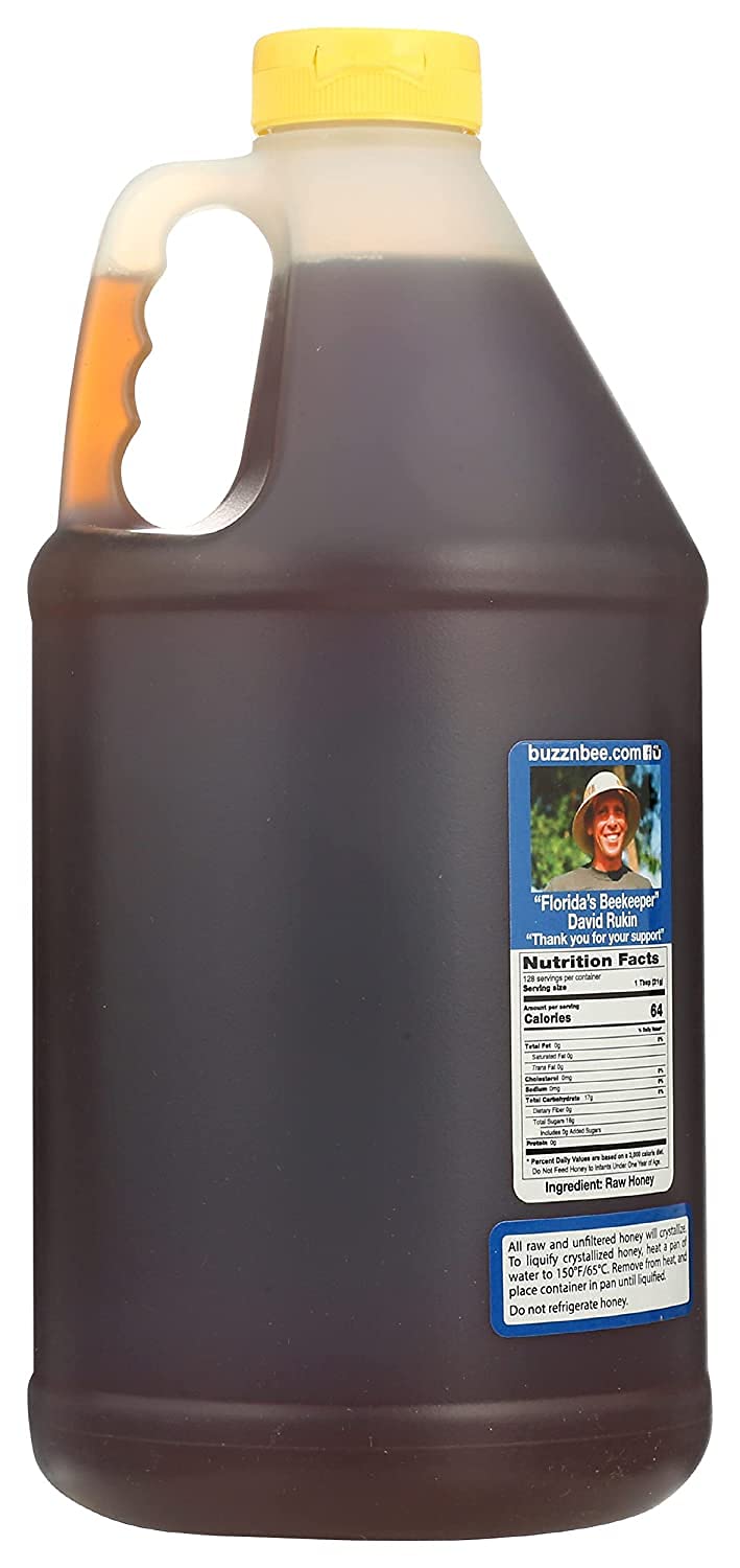 Buzzn Bee Raw Florida Honey - Unpasteurized and Unfiltered (Wildflower, 6 Pound)