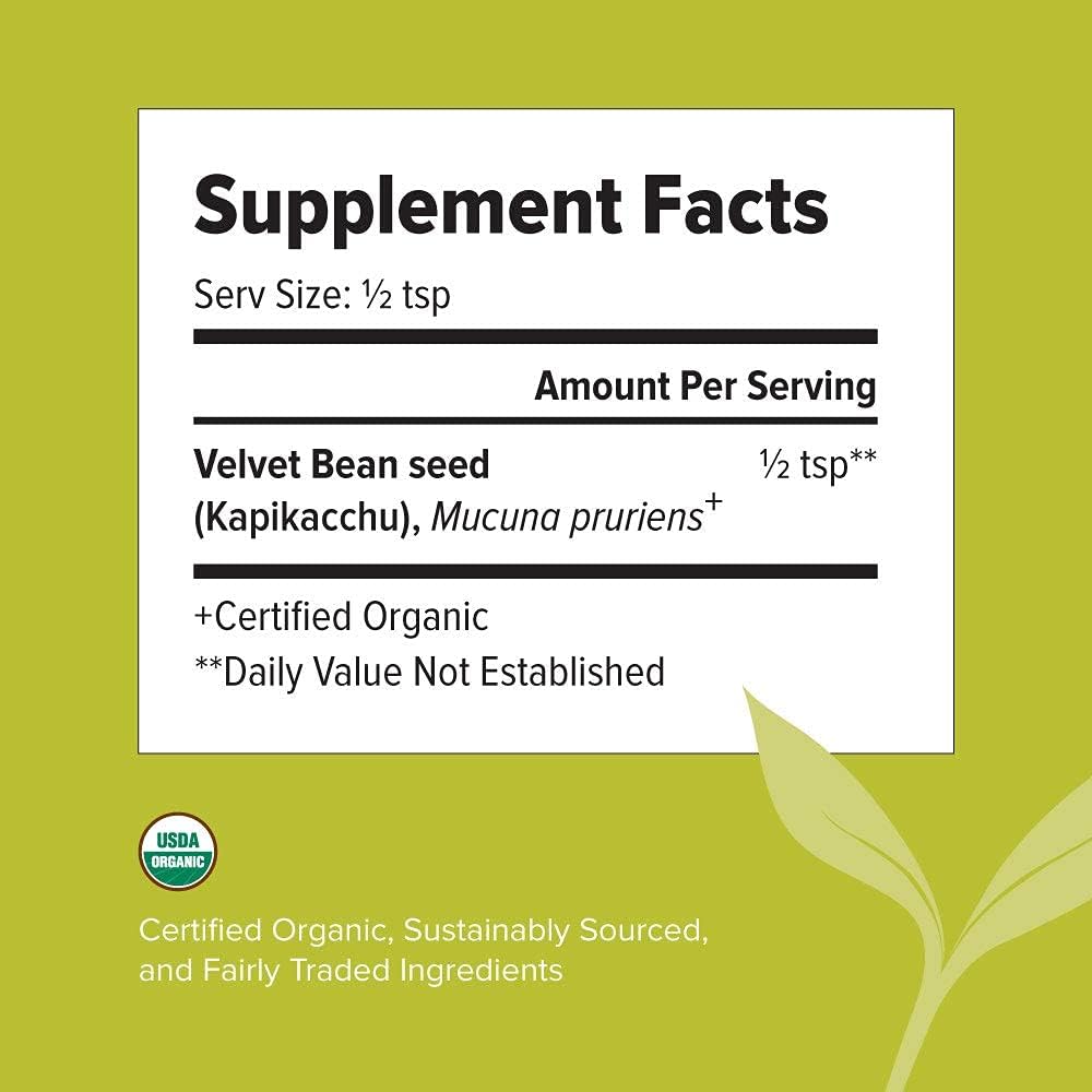 Banyan Botanicals Kapikacchu Mucuna Pruriens – Organic Herbal Powder – Energizing, Supports Healthy Nervous & Reproductive Systems* – Natural Source of L-Dopa – Spice Jar – Non-GMO Sustainably Sourced Vegan