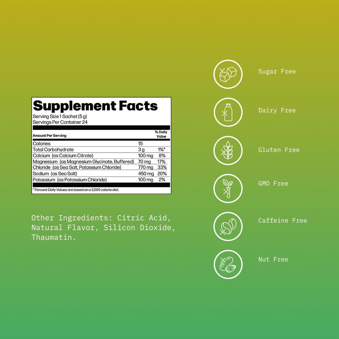 Mikra Hydrate Electrolytes Powder Packets, Sugar Free Hydration Powder Sticks, Naturally Flavored Electrolyte Drink Mix for Needed Hydration Support, Daily Wellness and Workout, Lemon Lime, 24 Pack