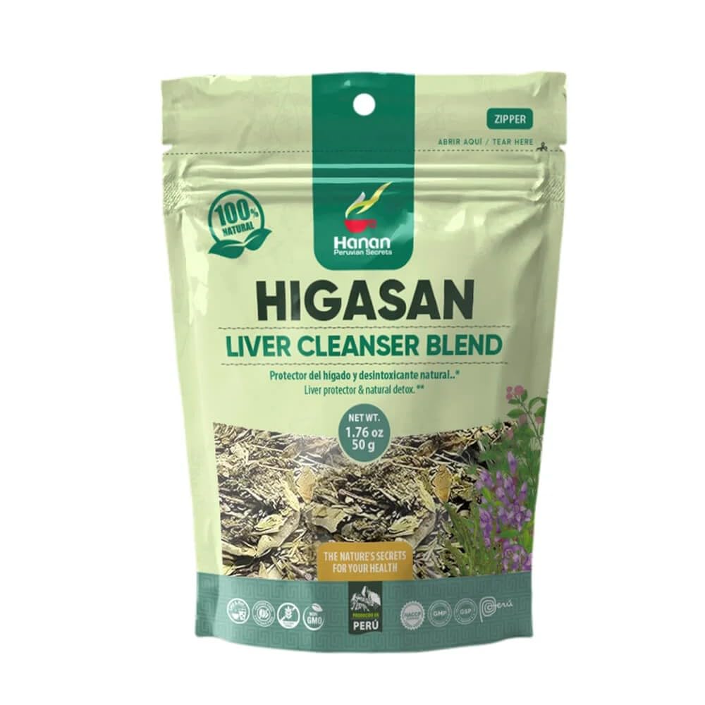 Hanan Peruvian Secrets Higasan Herbal Tea | 100% Natural Liver Cleanser | 1.76oz / 50g | Naturally Aids in Cleansing the Liver and Maintaining Healthy Cholesterol Levels - 3 Pack
