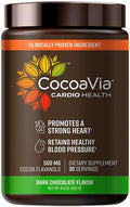 CocoaVia Cardio Health Cocoa Powder, 30 Servings, 500mg Cocoa Flavanols, Support Heart Health, Boost Nitric Oxide, Improve Circulation, Energy, Preworkout, Vegan, Dark Chocolate Cacao