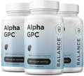 Alpha GPC Choline Supplement 600mg, 120 Veg Capsules - Advanced Memory Formula, Nootropic Brain Support (Pack of 3)