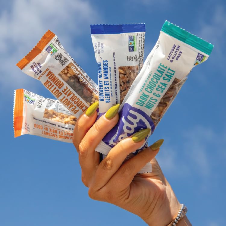 Fody Foods Snack Bars, Blueberry Almond, 1.41 Oz (Pack of 12), 3g Protein, Low FODMAP, Gut & IBS Friendly, Vegan, Lactose Free, Non-GMO, Gluten Free