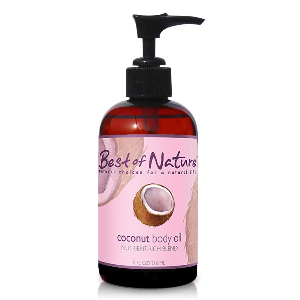Best of Nature 100% Pure Fractionated Coconut Oil - Liquid MCT Massage & Body Oil, Unscented Moisturizer for Hair, Skin, Face, Aromatherapy Carrier for Essential Oils, 8 oz