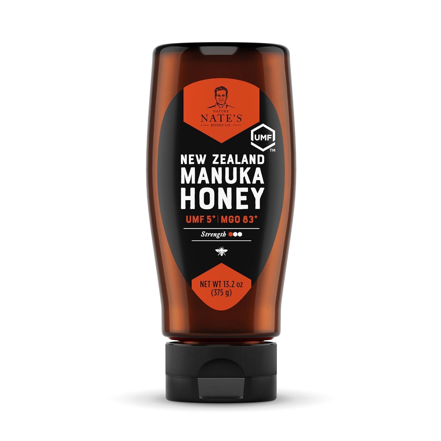 Nature Nate's | Raw Manuka Honey MGO 83+ | UMF 5+ Certified | 13.2 oz Squeeze Bottle