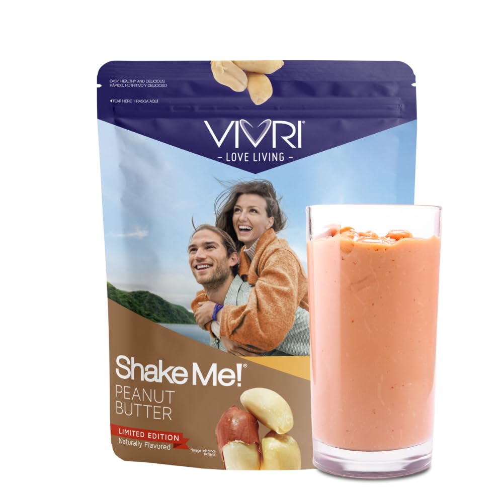 VIVRI ShakeMe! Meal Replacement | 10 Servings | 22g Triple Premium Protein, 45 Nutrients & 8 Superfoods | Supports Weight Loss,Full-Body Health, Energy & GLP-1 Treatments.(10 servings, Peanut Butter)