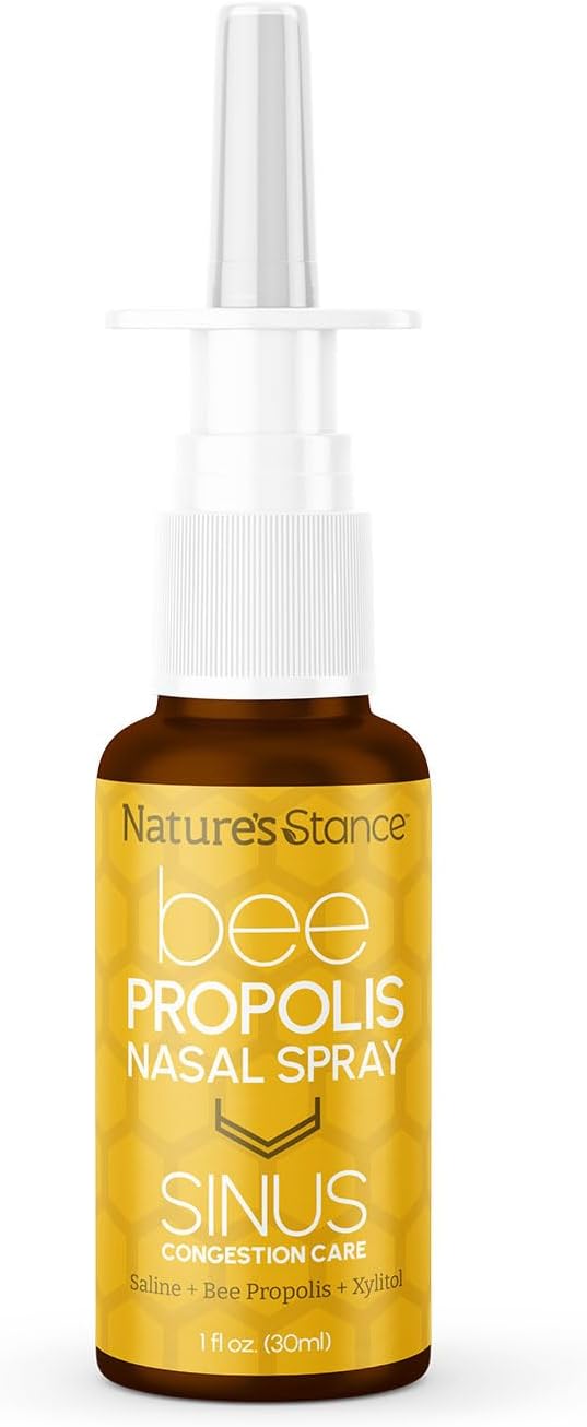 Nature's Stance Bee Propolis Nasal Spray – Saline & Xylitol Blend – Gentle, pH-Balanced Nasal Cleanser – 30ml