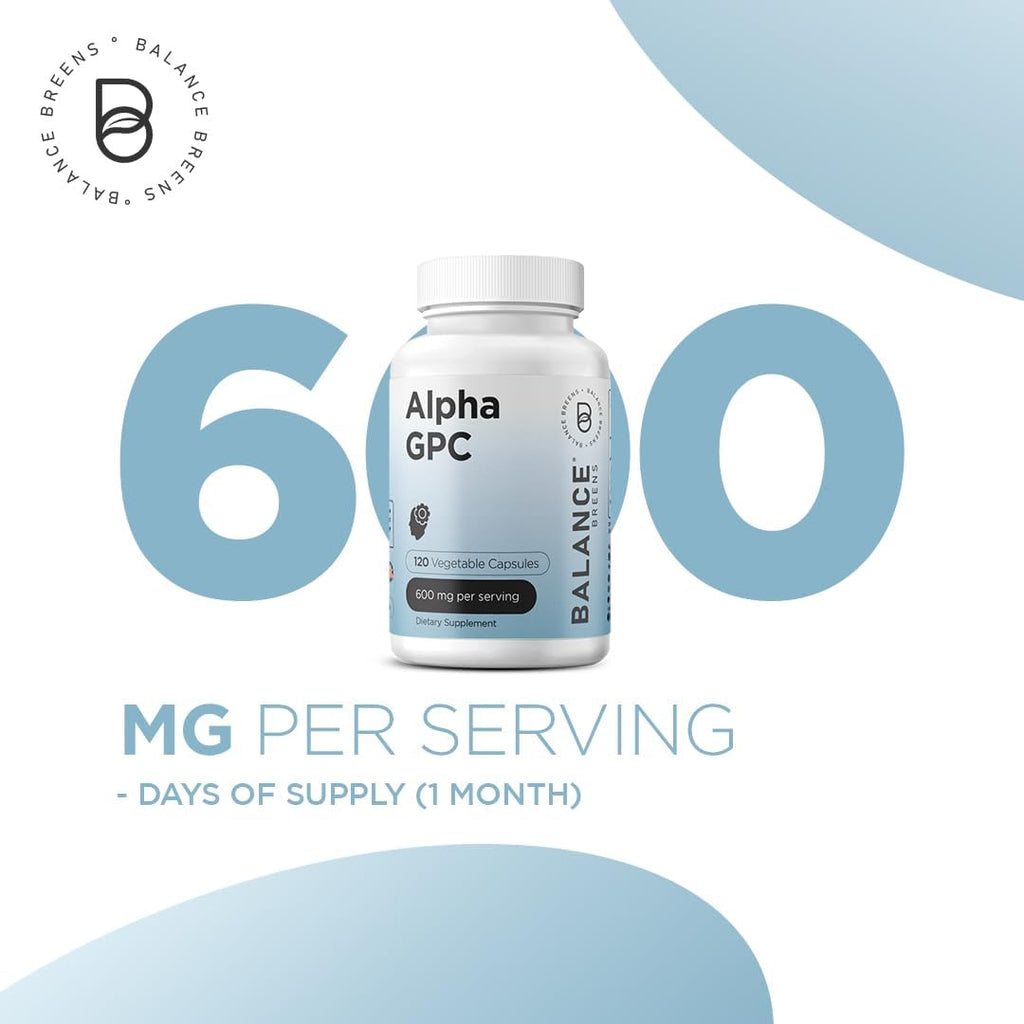 Alpha GPC Choline Supplement 600mg, 120 Veg Capsules - Advanced Memory Formula, Nootropic Brain Support (Pack of 2)