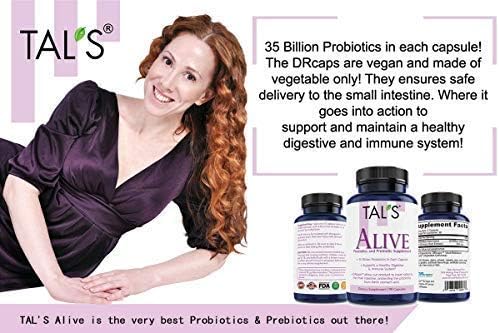 TAL'S Alive Probiotics & Prebiotics Supplement | 90ct - 35 Billion CFU | DR Caps for Effective Absorption| Promotes Healthy Immune Digestive Health | Improve Your Gastrointestinal (GI) System