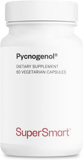 Supersmart Pycnogenol 200mg per Day (Patented & Highly Bioavailable) - French Maritime Pine Bark Extract | Non-GMO & Gluten Free - 60 Vegetarian Capsules
