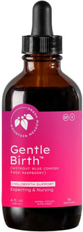 Mountain Meadow Herbs Gentle Birth for Birth Prep/Labor Prep, Fast Acting Liquid Herbal Extract for Childbirth Support w/o Blue Cohosh - 4oz