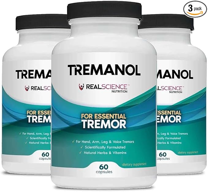 Tremanol Natural Aid Herbal Supplement – Includes Vitamin B2 & B12, Passionflower & Skullcap – 60 Caps (Pack of 3) – Made in USA