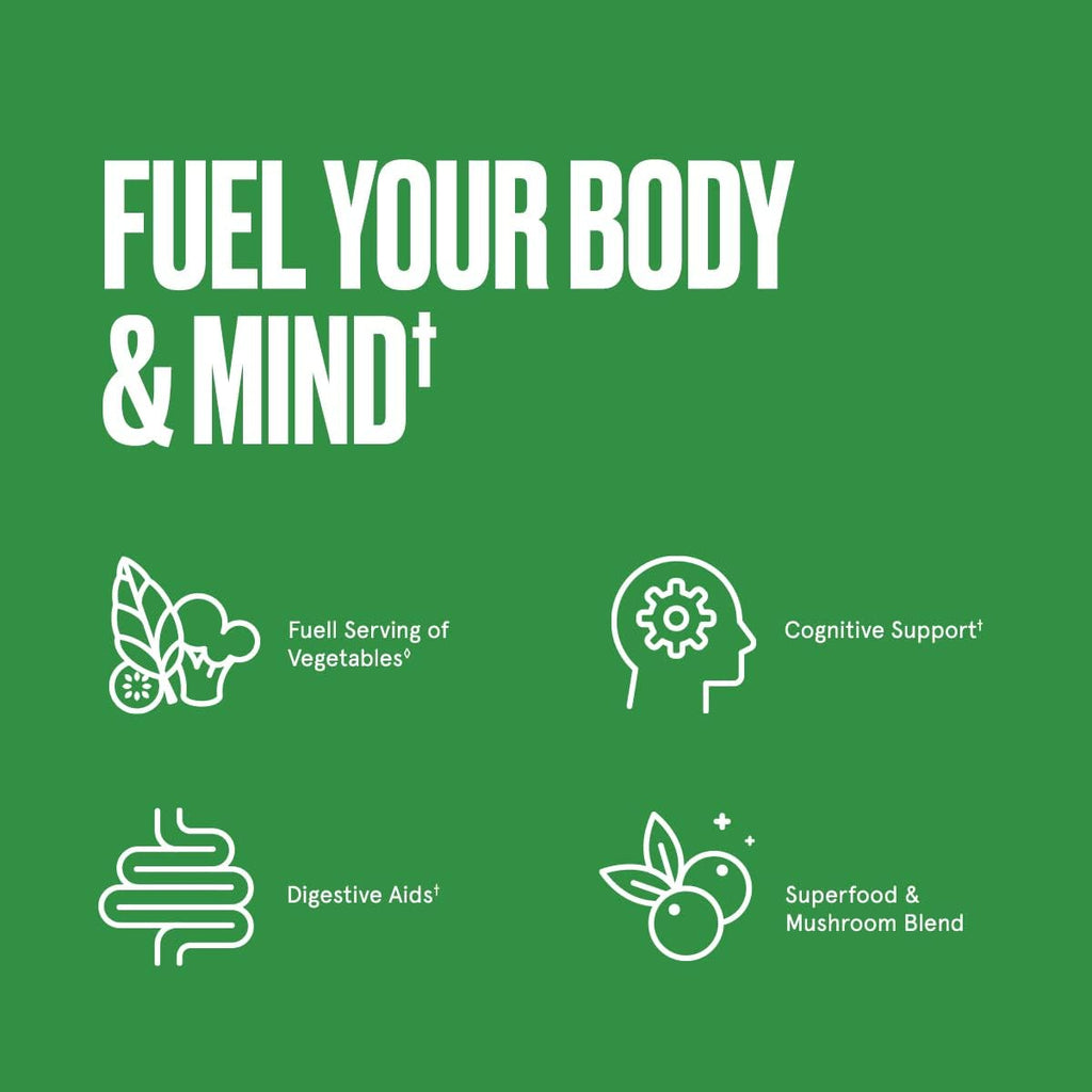 Bulletproof Greens Packets, 15 Count, Daily Greens Powder with Superfoods and Nootropics, Full Serving of Vegetables, Essential Nutrients