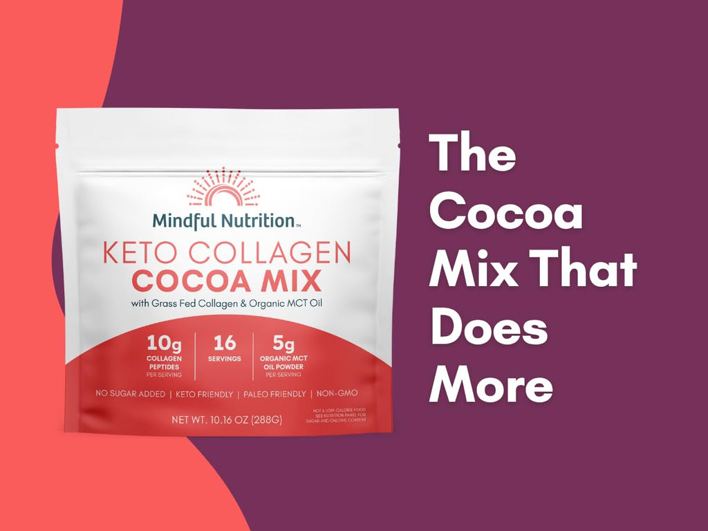 Mindful Nutrition Keto Protein Cocoa Mix with Collagen Peptides Powder & Organic MCT Oil Friendly Paleo Sugar Free Chocolate Non Dairy Hot Chocolate, 10.16 Ounce