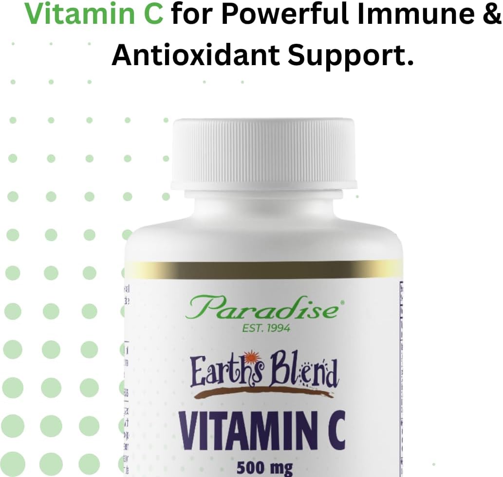 Paradise Herbs Earth's Blend Vitamin C with Nature's C and Adaptogens, Superfoods Base of Probiotics & Organic Alkalizing Greens, 90 Vegetarian Capsules (Pack of 2)