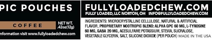 Fully Loaded Alpha Nootropic Pouches (Coffee) - 5 Cans - 15 Pouches per can - Effective Nootropic Delivery, Nic Pouch Replacement - Faster Absorption, Alpha GPC, L-Tyrosine, GABA