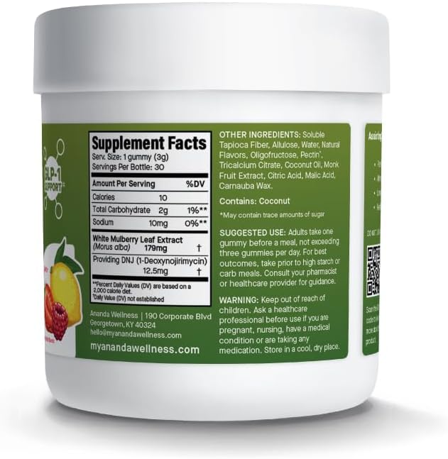 GLP-1 Support Gummies – White Mulberry Leaf Extract, 30 Count
