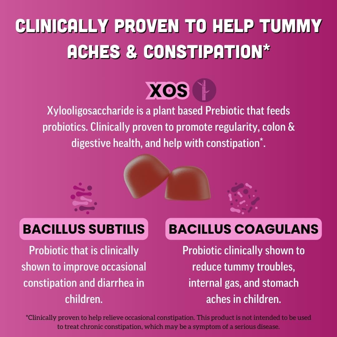 Llama Naturals Kids Probiotic with Prebiotic Fiber, Vegan, Organic Prebiotics and Probiotics Gummies for Gut Health Support, Toddler Real Fruit Gummy Vitamins, No Added Sugar Cane, Mixed Berry, 120 Ct