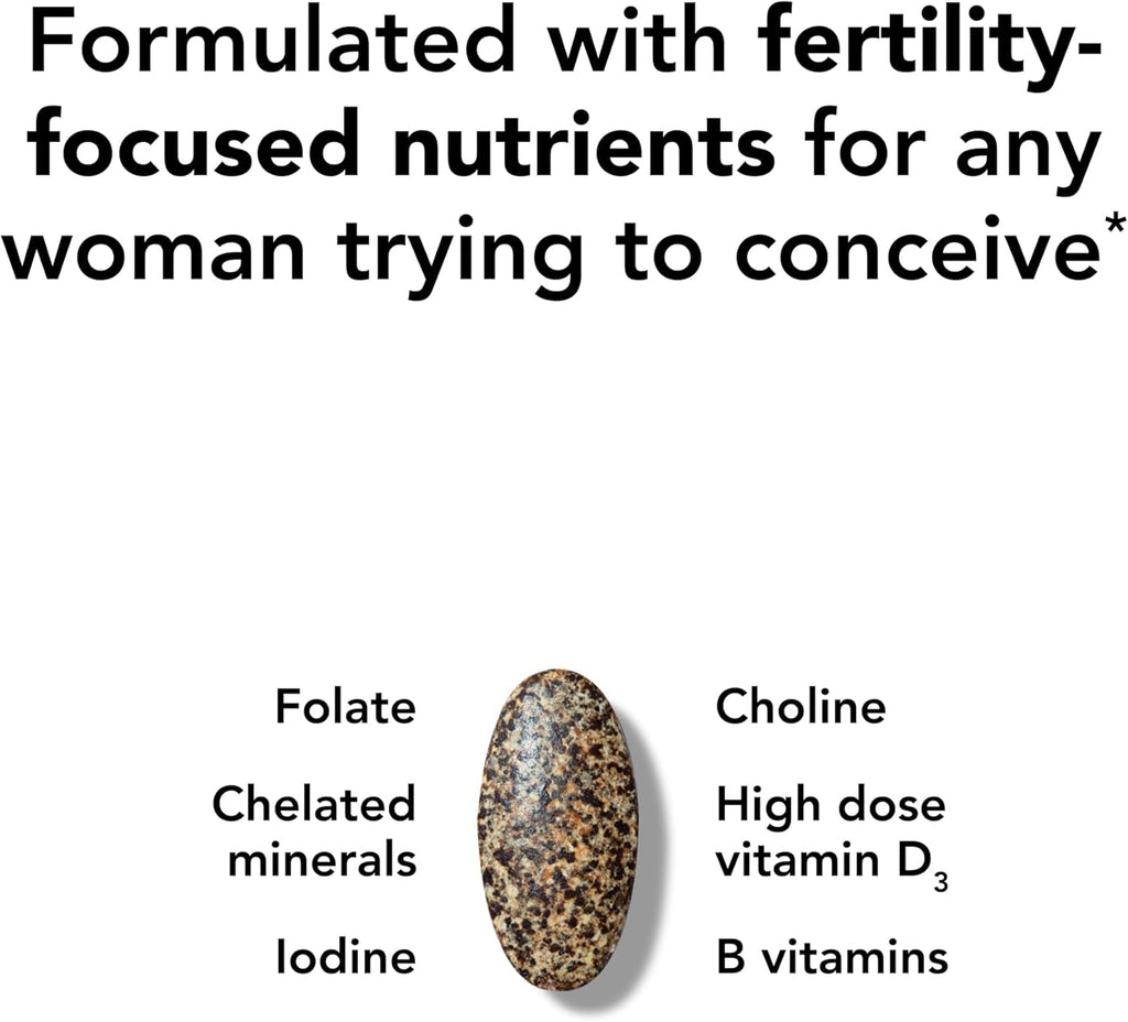 Theralogix TheraNatal Core Preconception Vitamin Supplement - 90-Day Supply - Prenatal Vitamins & Fertility Supplement for Women with Folate, Vitamin D3, Choline & More* - NSF Certified - 90 Tablets