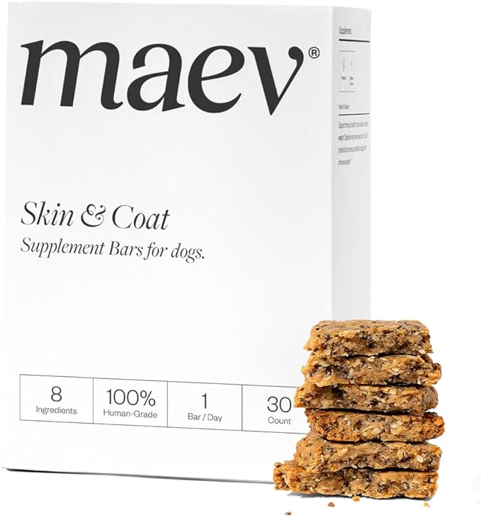 MAEV Human-Grade Skin & Coat Supplement Bars | Natural Support for a Healthy Skin & Coat, 30 Count