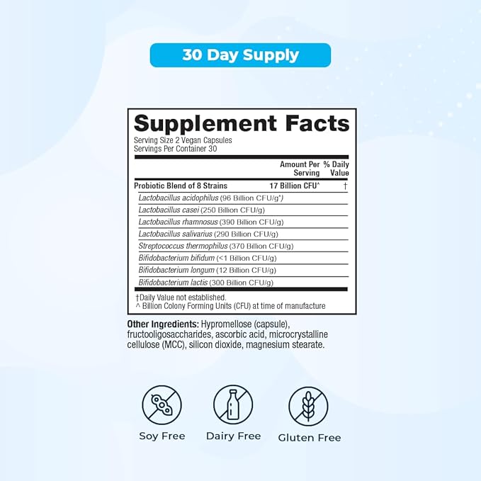 VitaMedica | Daily Balance Probiotic-8 | Probiotic Supplement | 16 Billion CFUs | Gut Health | Digestive, Skin, & Immune Support | Constipation, Diarrhea, Gas & Bloating Relief | Vegan | 60 Count