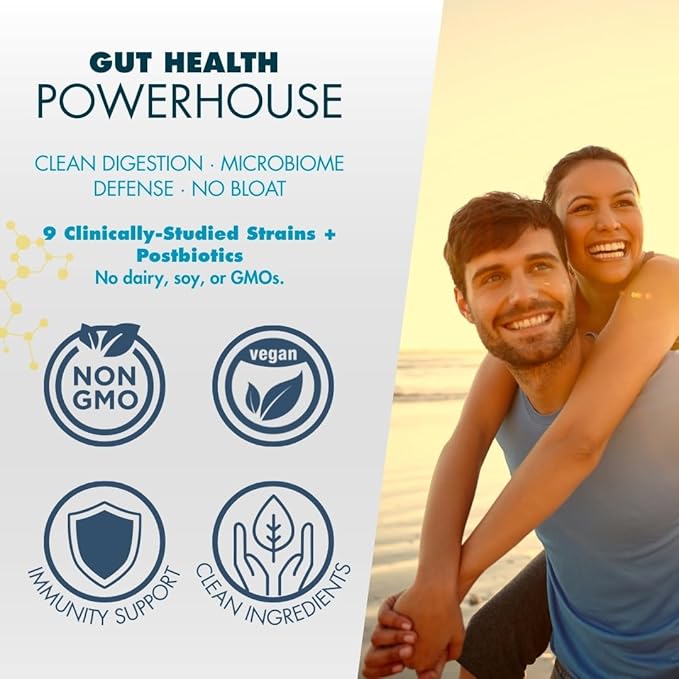 myPEAK PeakBiotic: The Ultimate Vegan Synbiotic with 50 Billion CFU Probiotics Prebiotics Postbiotics Modbiotics and Gut Lining to Enhance Digestion, Skin, and Mood with 2-Month Supply, 60 Capsules