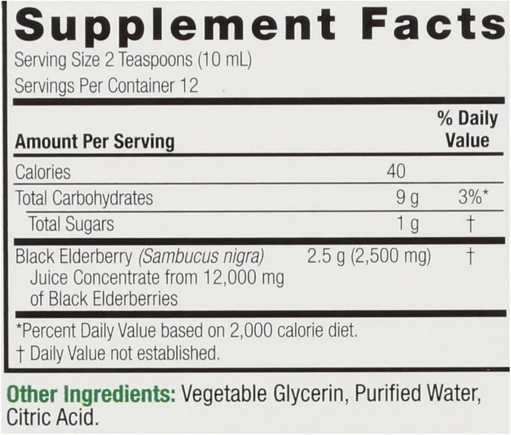 Nature's Answer Sambucus Dietary Supplement, Original for Daily Immune and Antioxidant Support | Made in The USA | Alcohol-Free, Gluten-Free & Vegan 4oz (Pack 1)