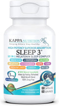 KAPPA NUTRITION Sleep 3, Sleep Aid, 3mg of Melatonin, 60-Day Supply, Non-Habit Forming Vegan Capsules Natural Ingredients for Easier Bedtime, Herbal Supplement, Valerian Root, Chamomile Non-GMO
