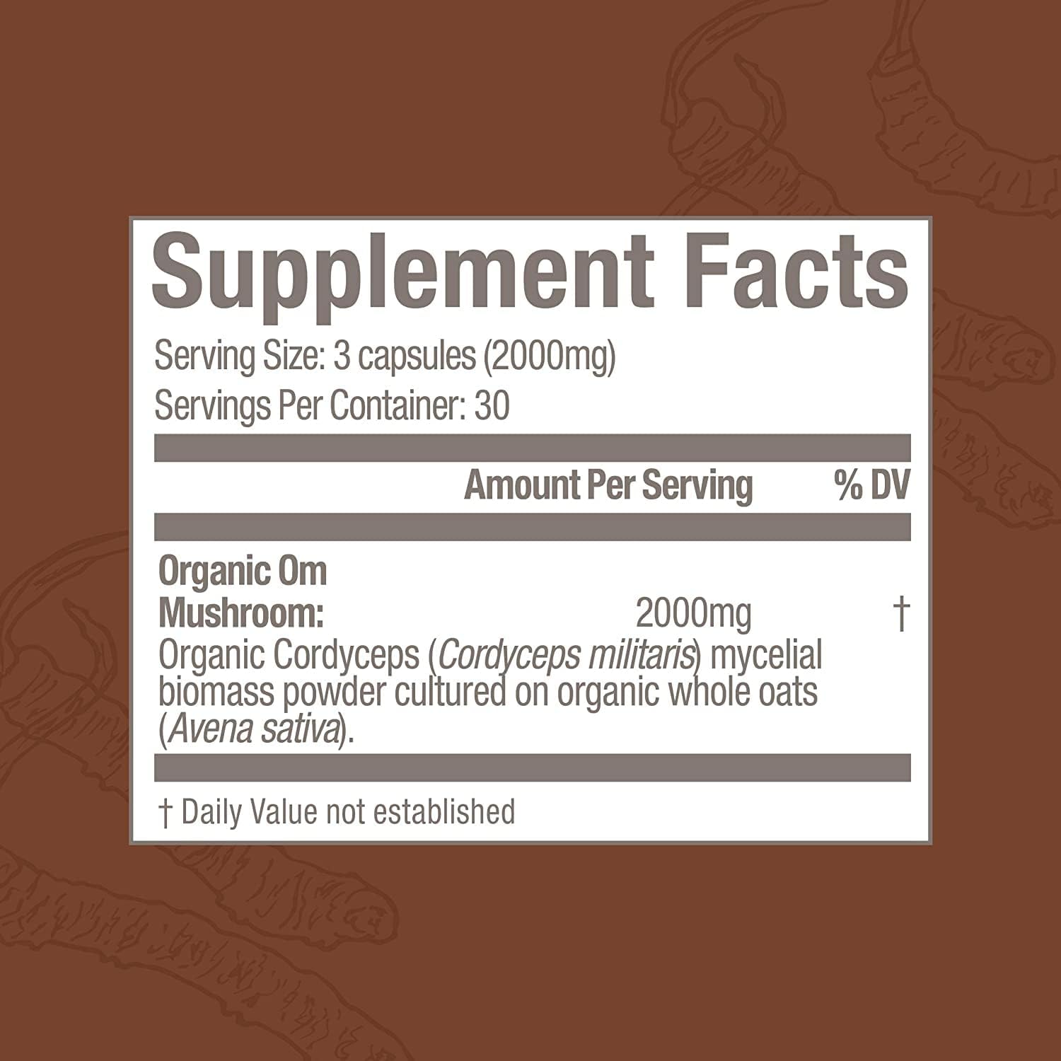 OM MUSHROOM SUPERFOOD Cordyceps Mushroom Capsules Superfood Supplement, 90 Count, 30 Days, Organic Energy Supplement for Stamina and Endurance