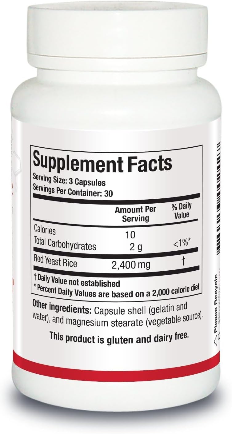 BIOTICS RESEARCH Red Yeast Rice - Citrin RYR 2400mg, mycotoxin Free, Cardiovascular Support, Healthy Aging, Blood lipids & Body Composition, 90 caps