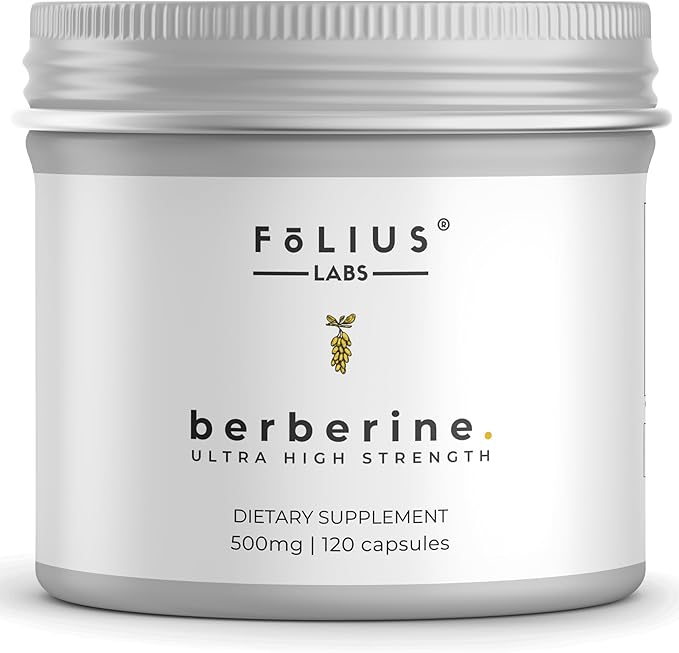 Clean Label Berberine HCl 97% - Clinically Studied Ultra High Strength Pure Berberine 500mg Supplement - 120 Capsules