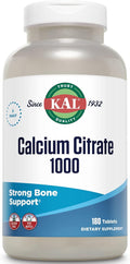 KAL Calcium Citrate 1000mg, Calcium Supplements for Women and Men, Bone Health, Teeth, Nervous, Muscular & Cardiovascular System Support, Gluten Free and Lab Verified, 60 Servings, 180 Tablets