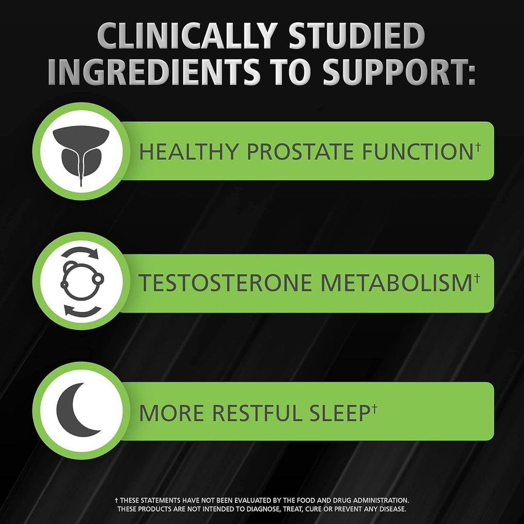 Urinozinc Prostate Plus, Saw Palmetto & Beta Sitosterol Supplement for Men, Reduce Frequent Urination (2 Month Supply, 120 Count)