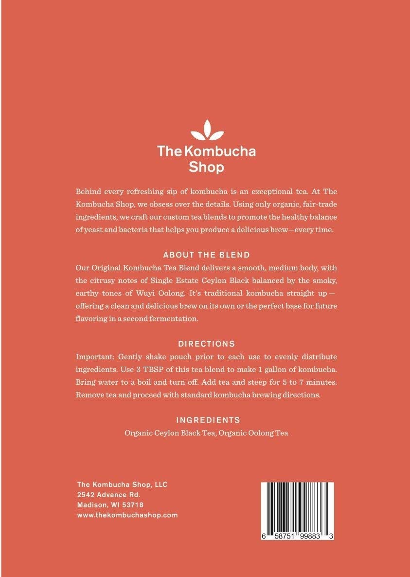 The Kombucha Shop - Original - Organic Black & Oolong Loose Leaf Tea Blend - Makes 5 Gallons of Kombucha Tea