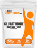 BulkSupplements.com Glutathione Reduced Powder - Glutathione Supplement, Reduced Glutathione Powder - Glutathione 500mg, Gluten Free, 500mg per Serving, 10g (0.35 oz) (Pack of 1)