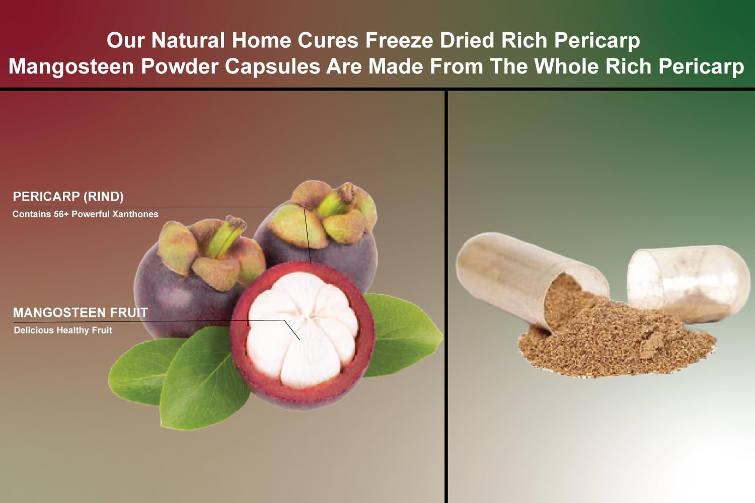 Mangosteen Pericarp Capsules, Freeze Dried, Whole Food, High ORAC, 56+ Potent Mangosteen Xanthones (120 Veggie Capsules) (4)