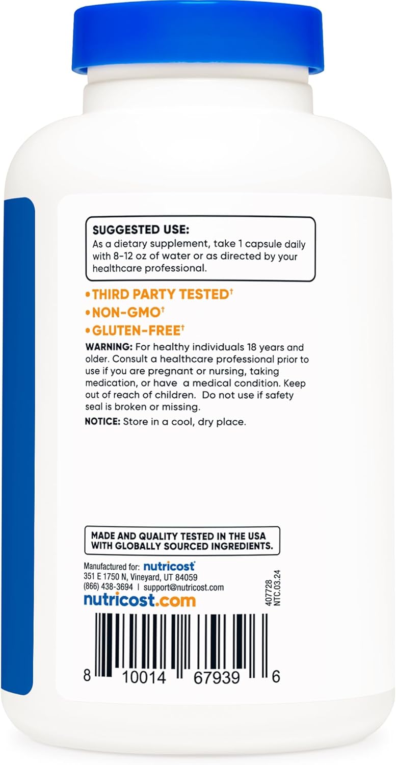 Nutricost L-Tyrosine 500mg, 180 Capsules (3 Bottles)