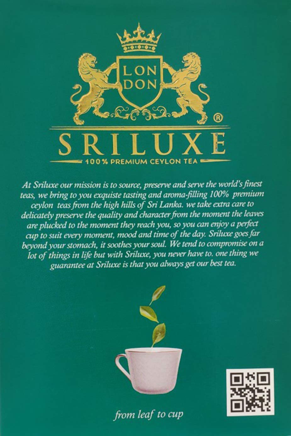 SRILUXE - Premium Quality Loose Leaf Ceylon Green Tea | 100% Natural Tea | Powerful ANTIOXIDANTS | Pure Green Tea Loose-Leaves (500g)