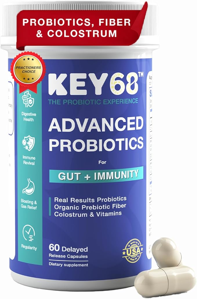 Synbiotics with Colostrum | 20 Billion CFU Probiotic + Prebiotic Fiber | Women’s Pre & Probiotics for Gut Health, Digestive Balance, Immune & Bloating Support | 60 Capsules | Lab-Tested