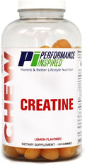 PERFORMANCE INSPIRED Creatine Gummies – 5g Creatine Monohydrate – Muscle Recovery & Strength Support – Lemon Flavor – 150 Count