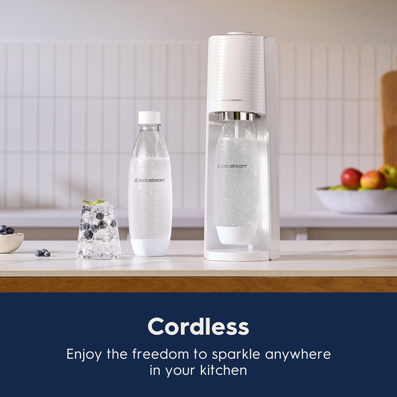 SodaStream - Terra Sparkling Water Maker | VALUE BUNDLE | CQC CO2 system | Includes 2x CO2 Cylinders, 3x 32 Fl Oz Dishwasher Safe Bottles, 2x Bubly Flavor Drops | Combine with Pepsi Flavors | White